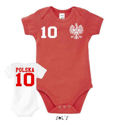 Blondie & Brownie Strampler Polen Kinder Baby Polska Sport Trikot Fußball Meister WM Europa EM
