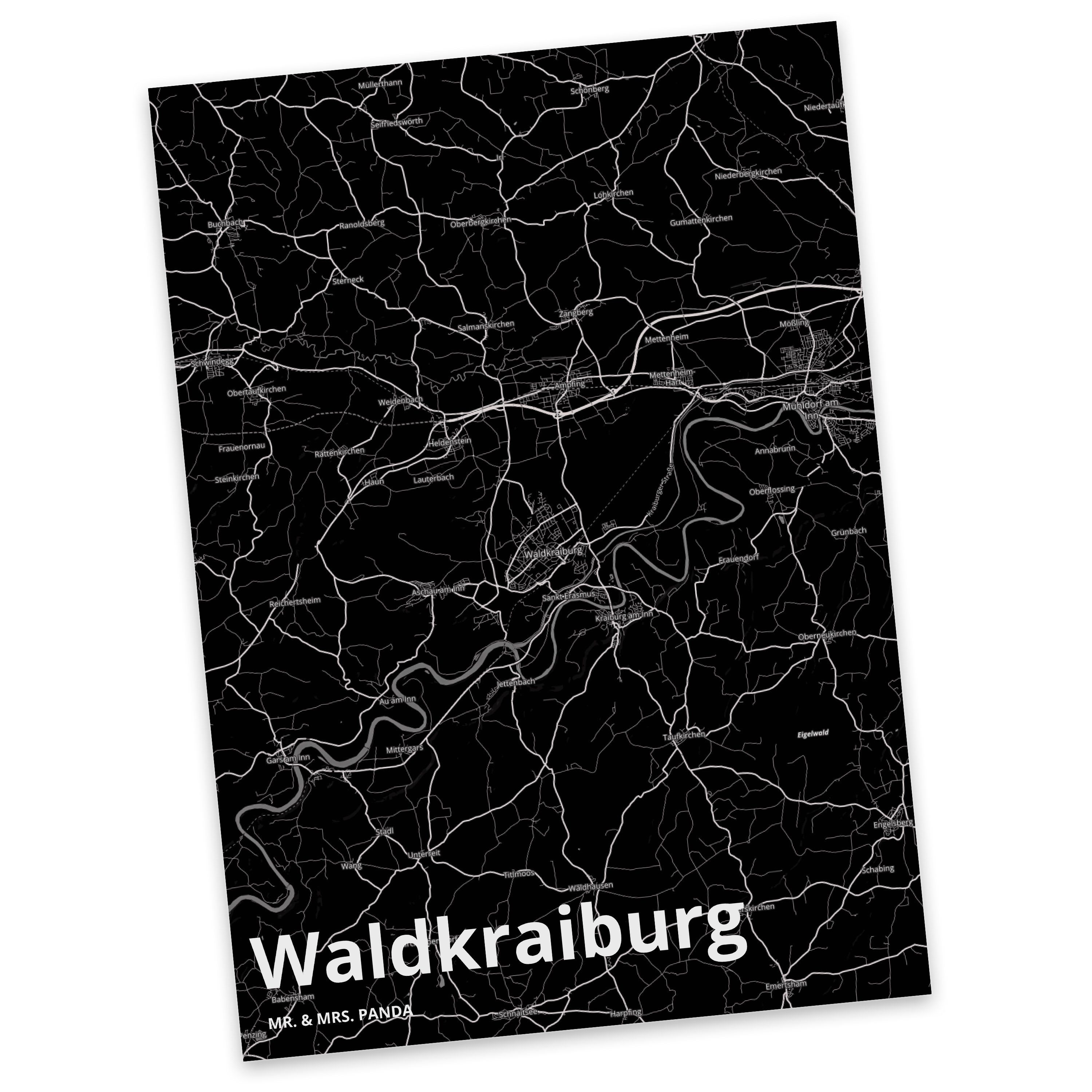 Mr. & Mrs. Panda Postkarte Waldkraiburg - Geschenk, Dorf, Städte, Karte, Dankeskarte, Einladung