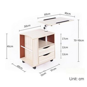 EBUY Nachtschrank Funktioneller drehbarer Nachttisch mit offenen Regalen (1-St)