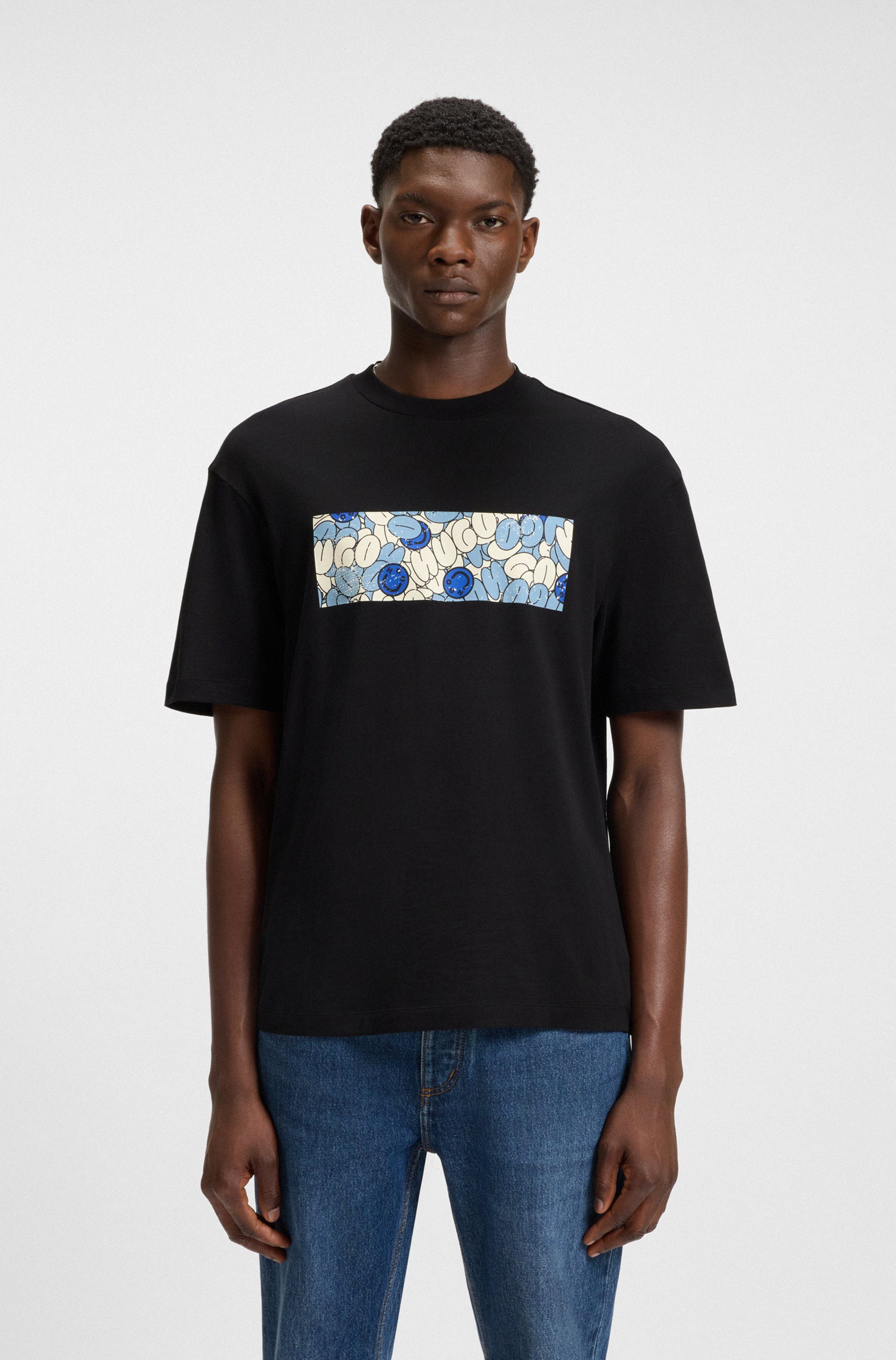 HUGO Blue T-Shirt Nurix mit coolem günstig online kaufen