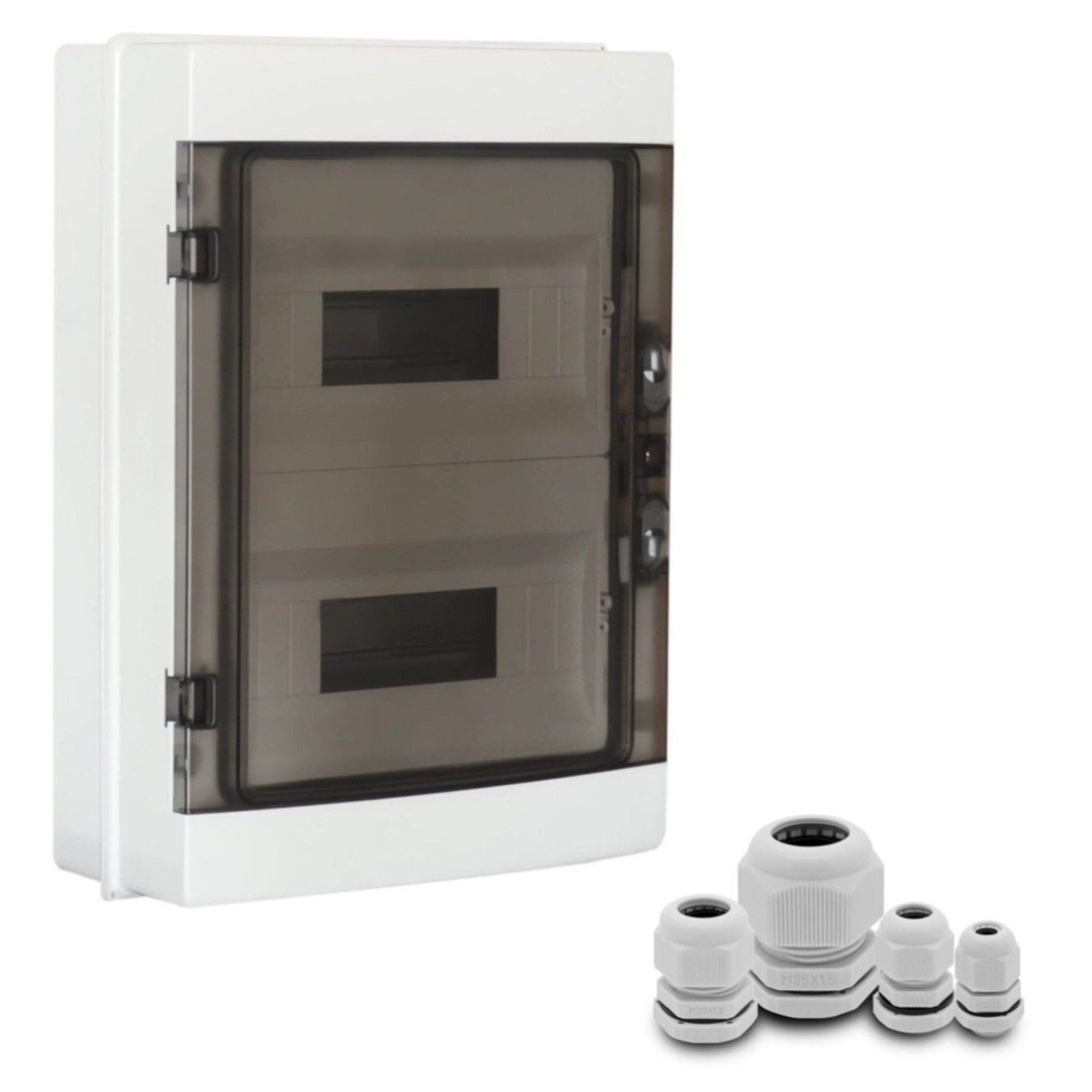 ARLI Verteilerbox Sicherungskasten IP65 Aufputz Verteilerkasten Feuchtraumverteiler, (Anzahl Module, 24-tlg), Anzahl Module nach Auswahl inkl. Kabelverschraubungen