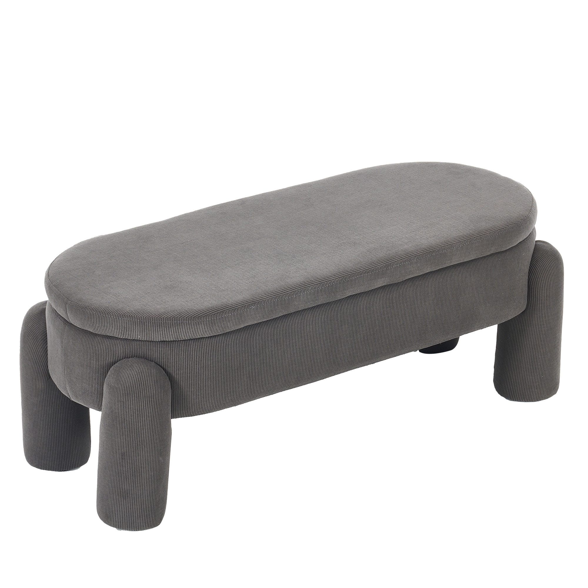 Totnz Polsterbank Sitzhocker mit Stauraum 104x36x15 cm aus Cordstoff (21 cm Bodenfreiheit, für Wohnzimmer, Schlafzimmer und Flur), pflegeleicht für Ordnung im Alltag