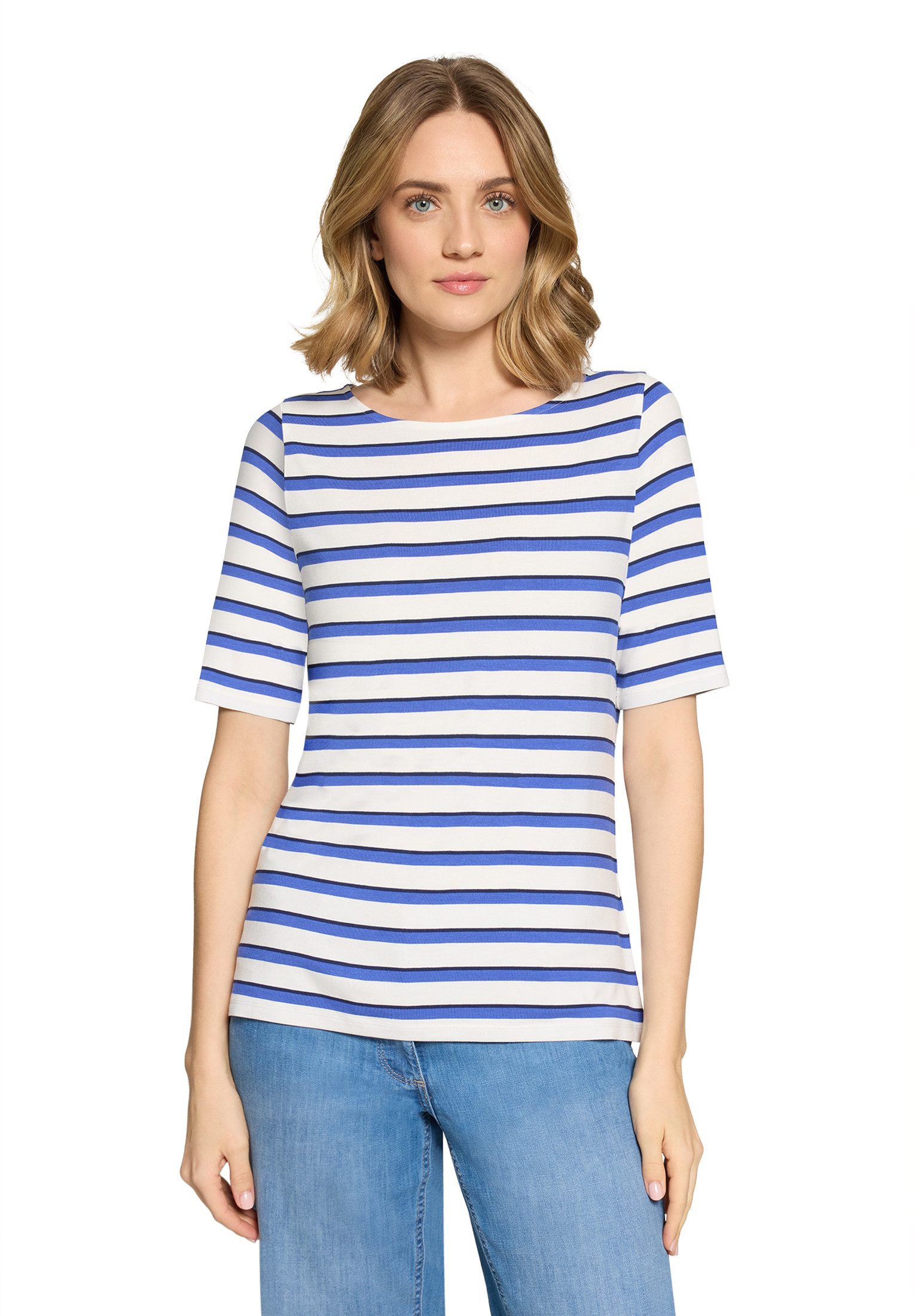 Kurzarmshirt Damen mit U-Boot-Ausschnitt