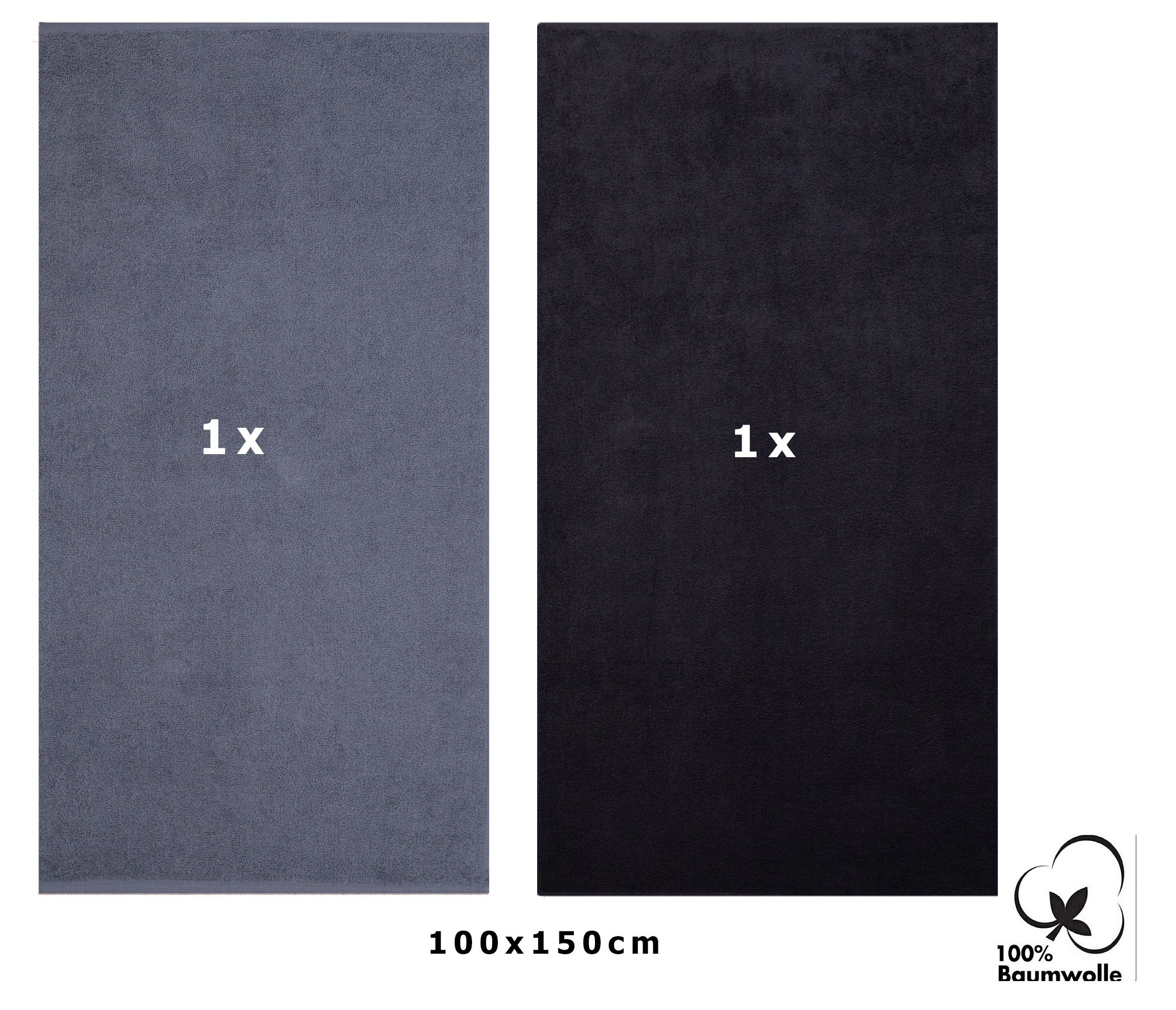Betz Duschtücher Maxi 2 Stück XXL BERLIN Badetuch 100x150 cm dunkelgrau-gra günstig online kaufen