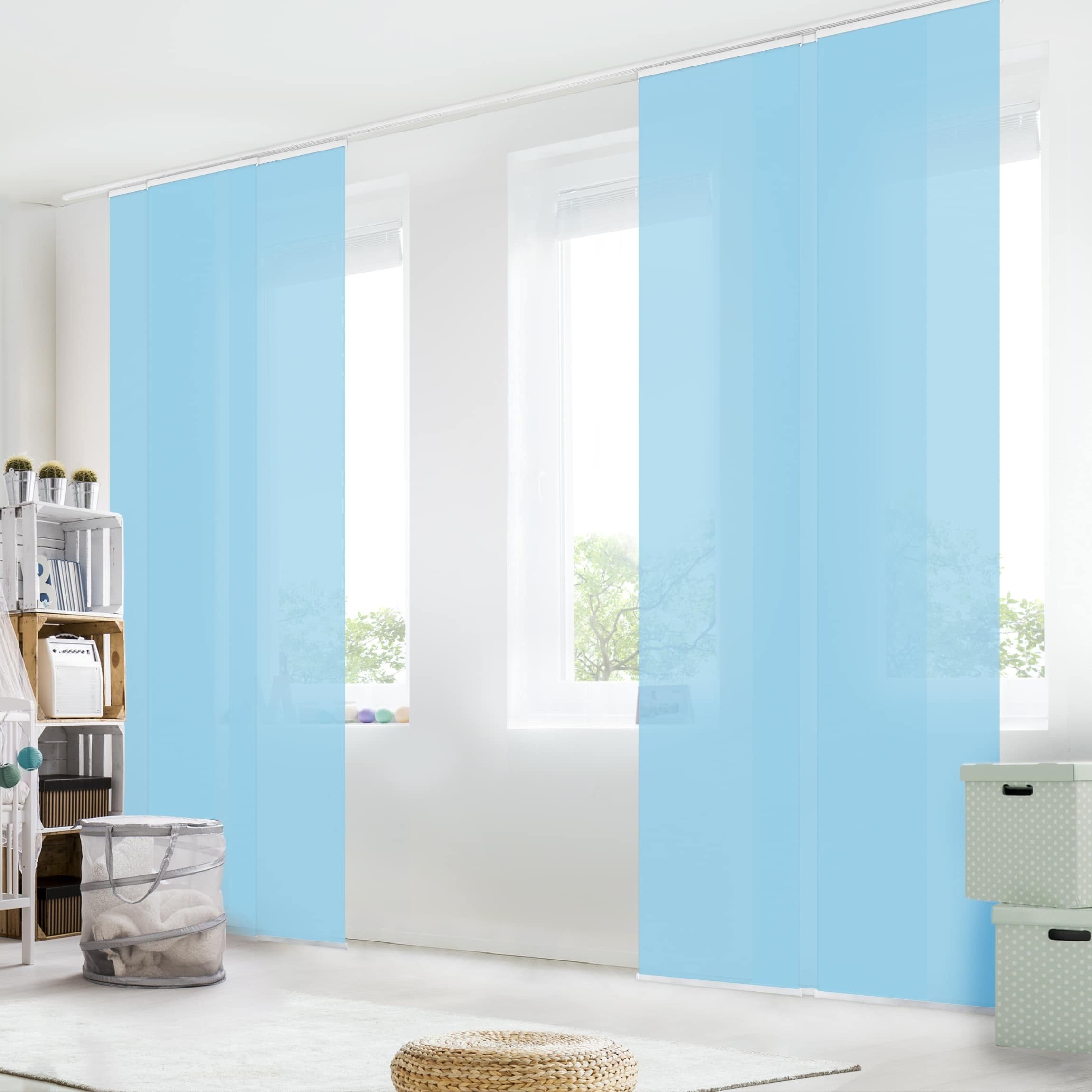 Bilderdepot24 Schiebegardine modern Flächenvorhang blickdicht Pastellblau, günstig online kaufen