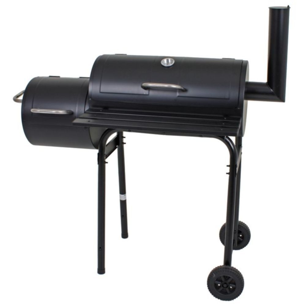 Garden Pleasure Holzkohlegrill BBQ Smoker mit Seitenkammer und Kaminabzug