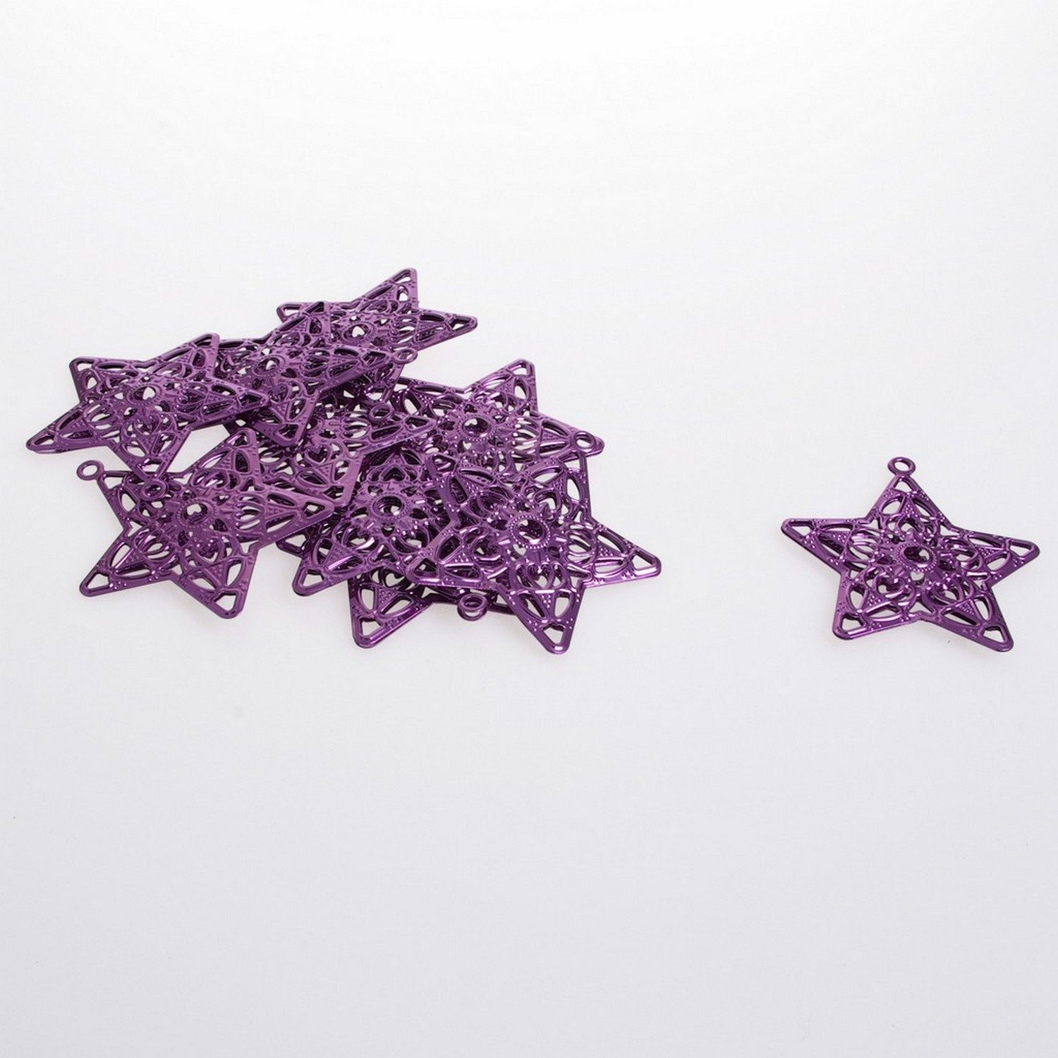 Deko AS Christbaumschmuck Metallsterne zum Hängen - lila - 6 cm - 12 Stück - 92016 45 (12-tlg), strapazierfähig