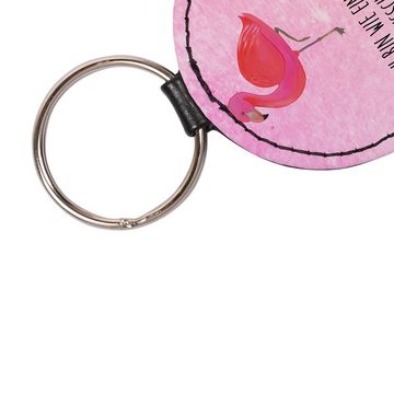 Mr. & Mrs. Panda Schlüsselanhänger Flamingo Classic - Aquarell Pink - Geschenk, für mich, Freundinnen, S (1-tlg), Charmant & Elegant