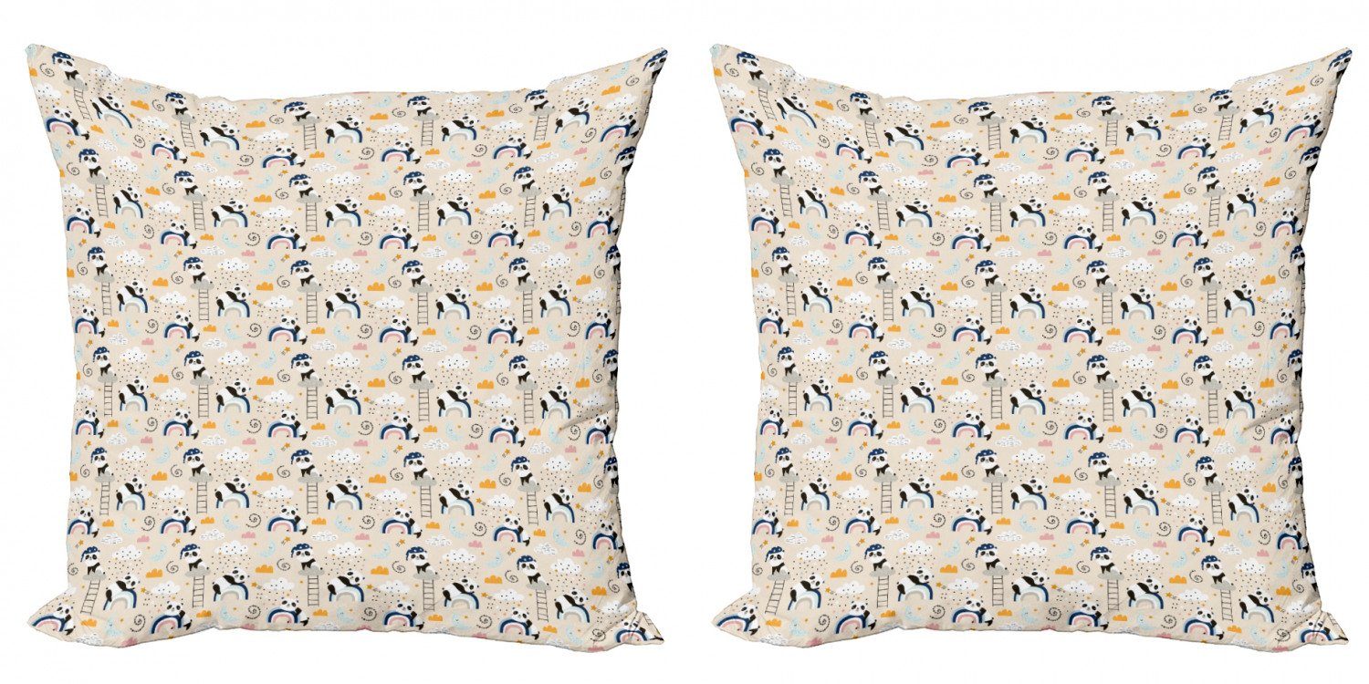 Kissenbezüge Modern Accent Doppelseitiger Regenbogen Pandas Abakuhaus Sleeping Stück), und Digitaldruck, (2 Panda