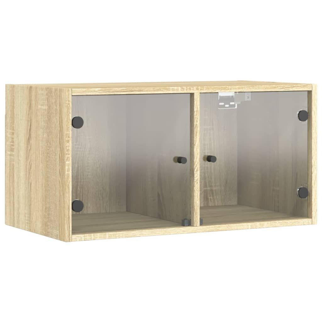 vidaXL Hängeschrank Wandschrank mit Glastüren Sonoma-Eiche günstig online kaufen