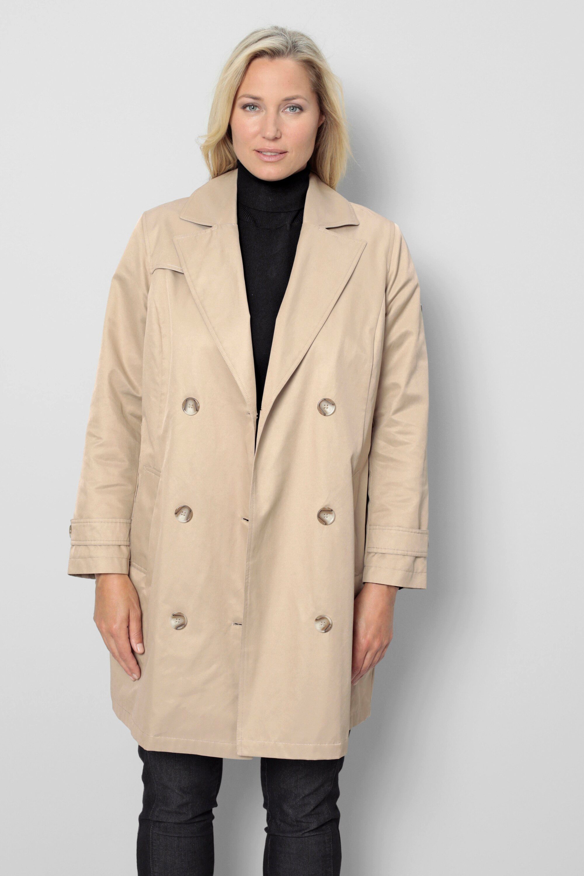 meyermode Wintermantel Trenchcoat Straight Fit Reverskragen