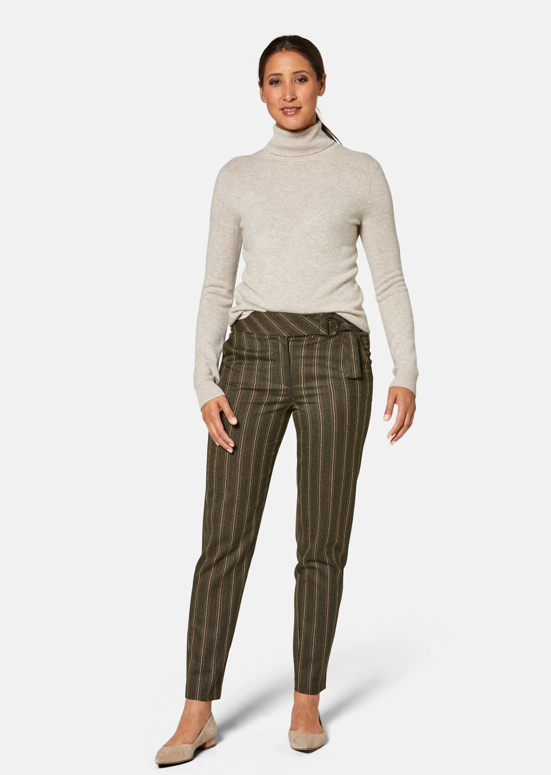 MADELEINE Stoffhose Schlanke Nadelstreifenhose mit Bügelfalten günstig online kaufen