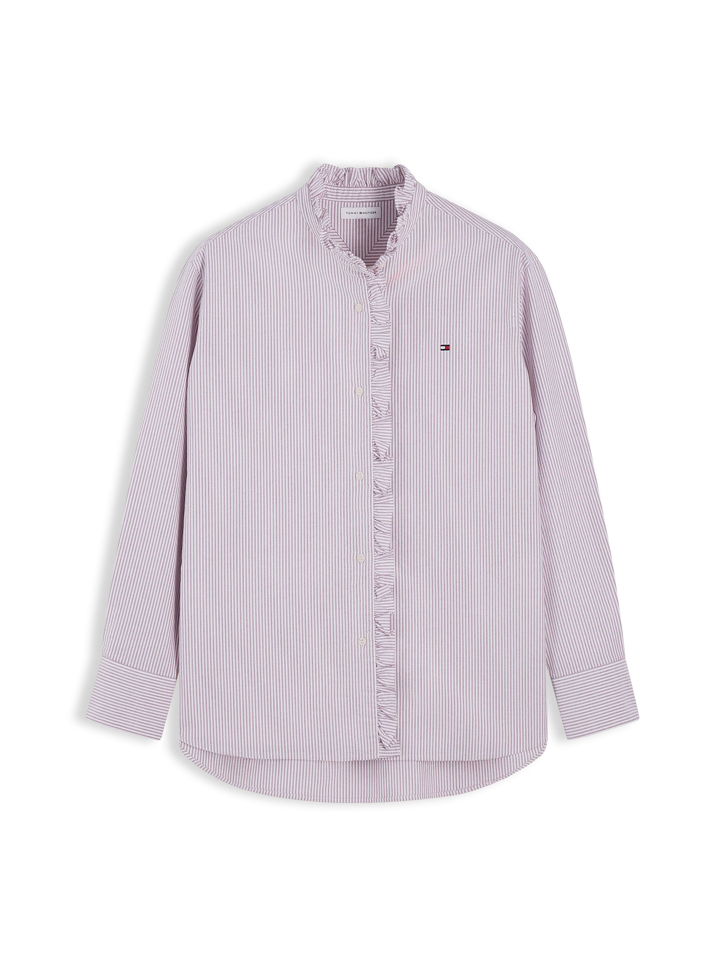 Tommy Hilfiger Langarmbluse OXFORD RUFFLES RELAXED LS SHIRT Baumwolle, relaxed fit, mit Rüschen Detail – Bild 5 von 5