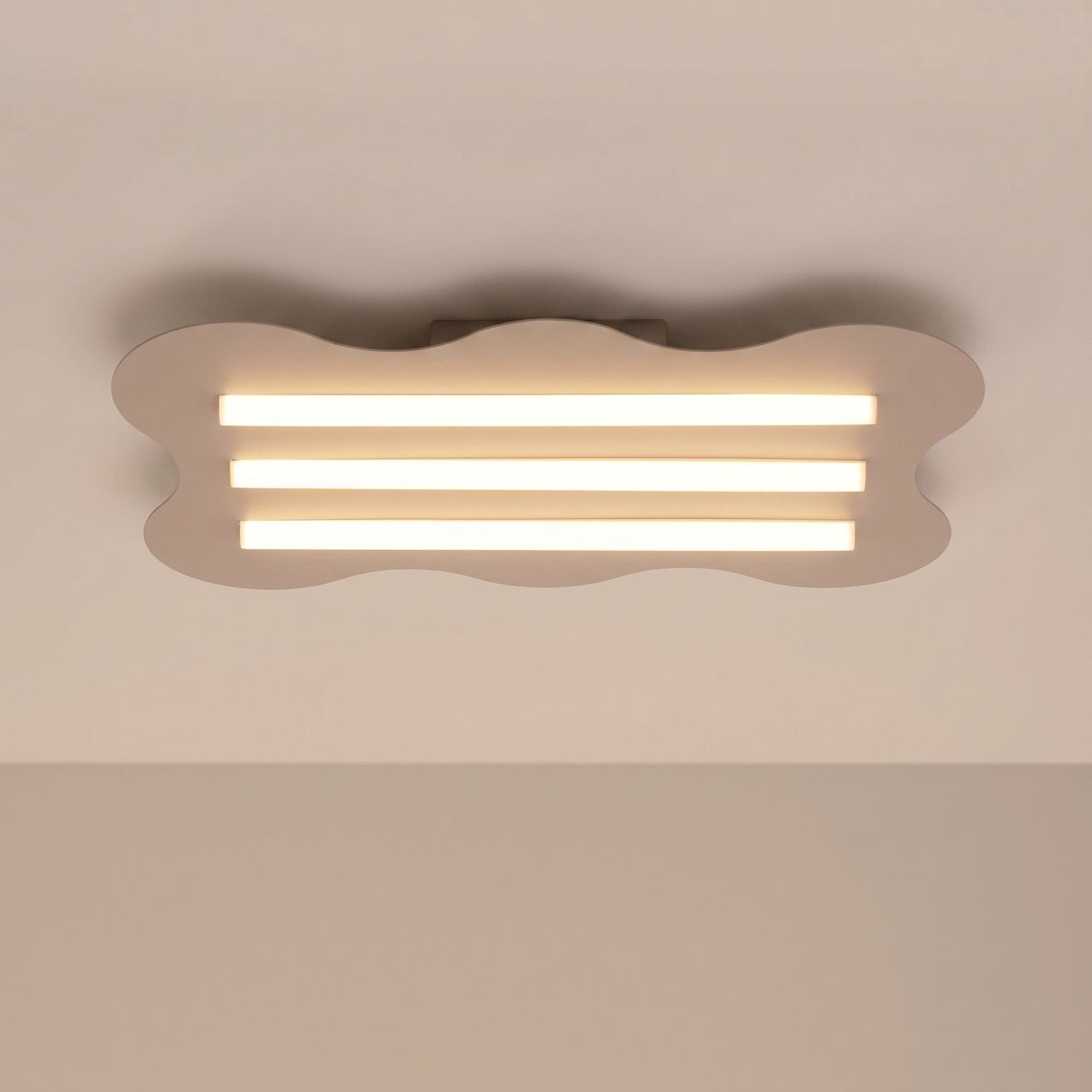 Licht-Erlebnisse Deckenleuchte LENZ, ohne Leuchtmittel, Metall Taupe 3-flammig Modern