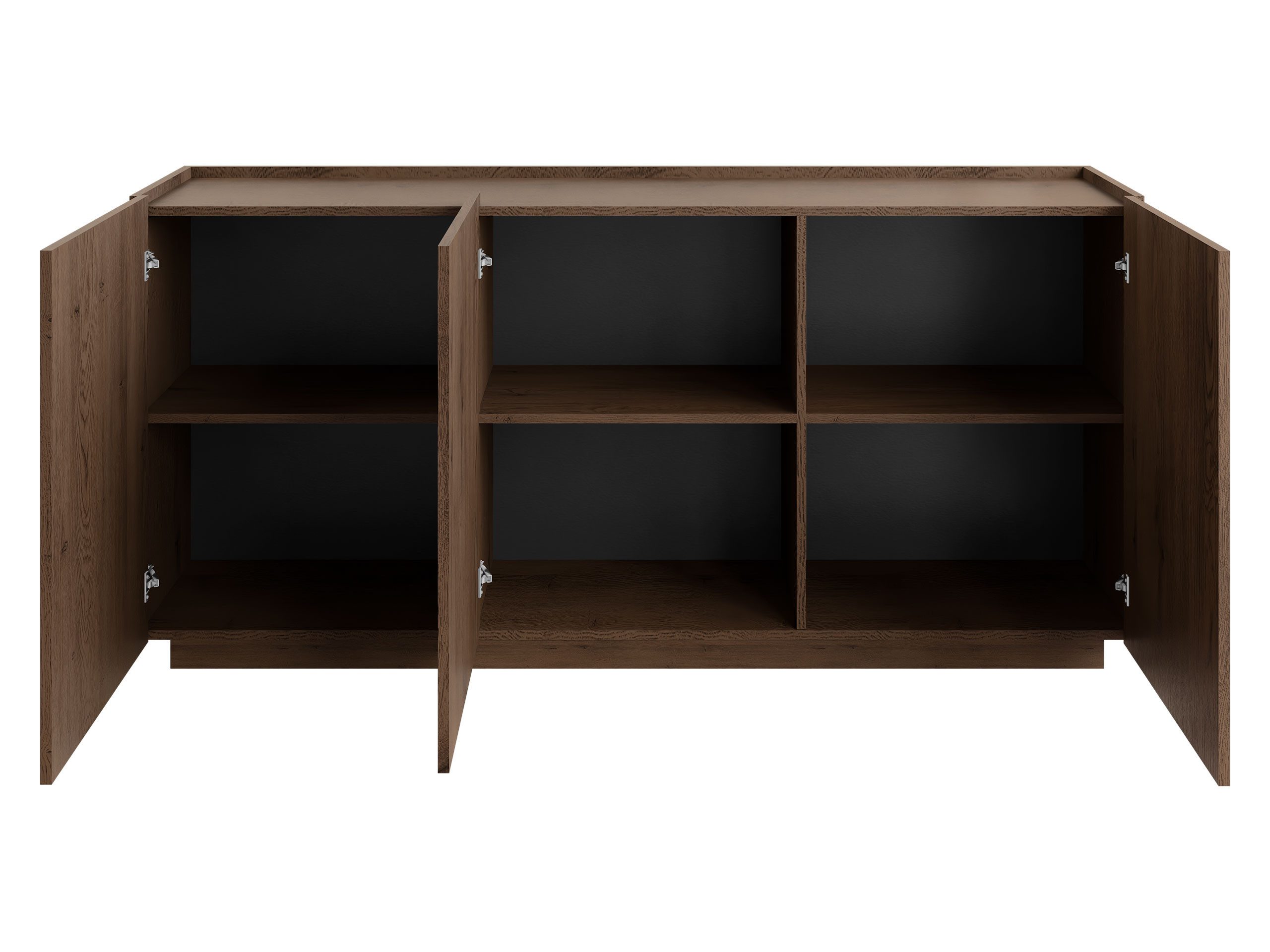 MIRJAN24 Kommode Mirtu K170 (mit drei Drehtüren), 170x40x75 cm, geräumige Einlegeboden