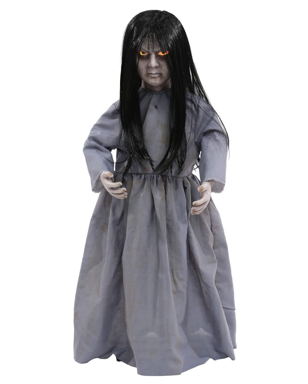 Horror-Shop Dekoobjekt Haunted Witch Doll Halloween Puppe mit Licht & Sou