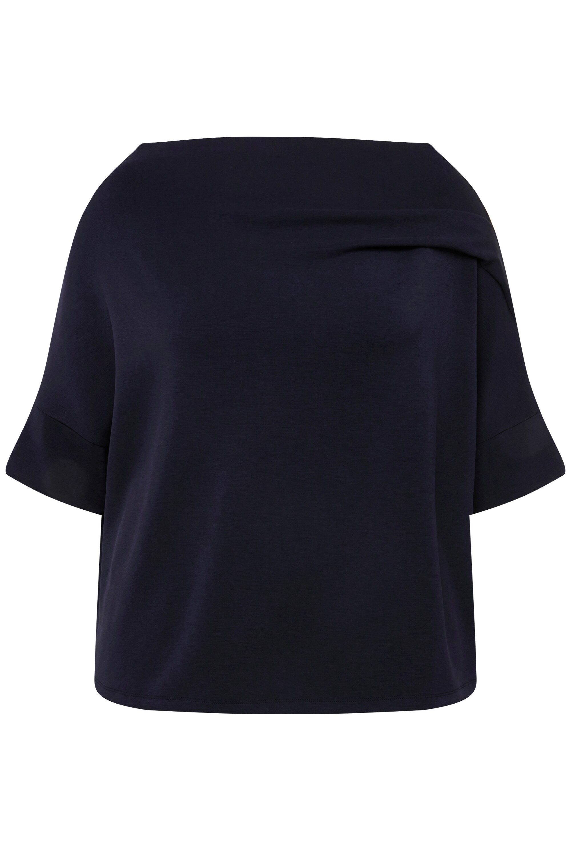 Ulla Popken Sweatshirt Sweatshirt Zierfalten Oversized Stehkragen Halbarm günstig online kaufen