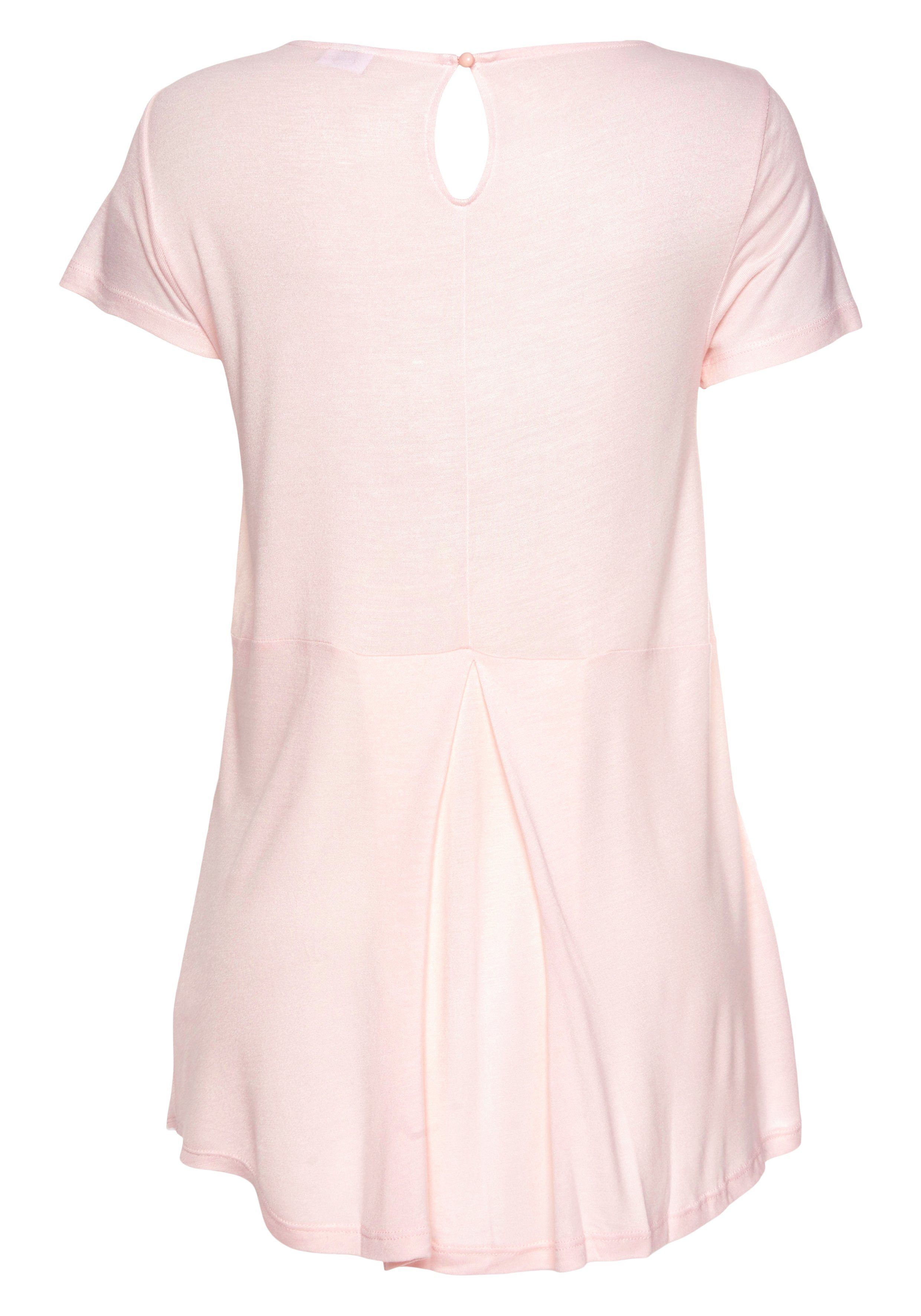 LASCANA T-Shirt mit verlängertem Rückenteil, Kurzarmshirt, Longshirt, Basic