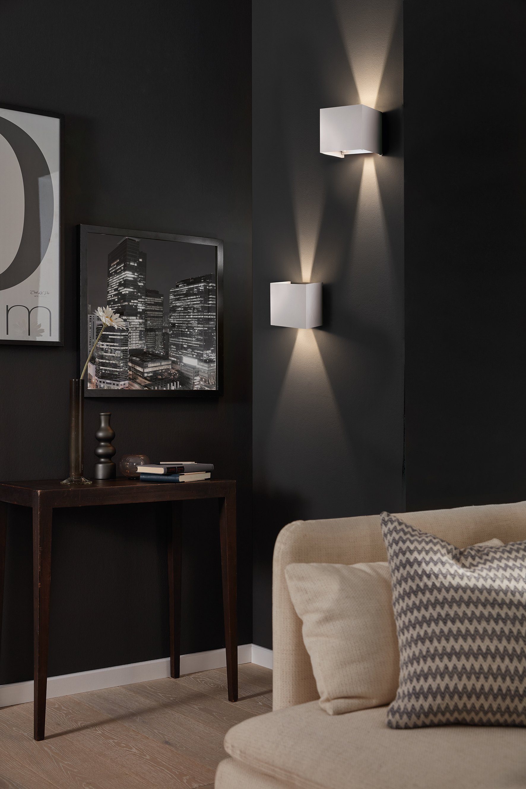 LED & fest Wall, Warmweiß integriert, Wandleuchte Ein-/Ausschalter, HONSEL FISCHER LED
