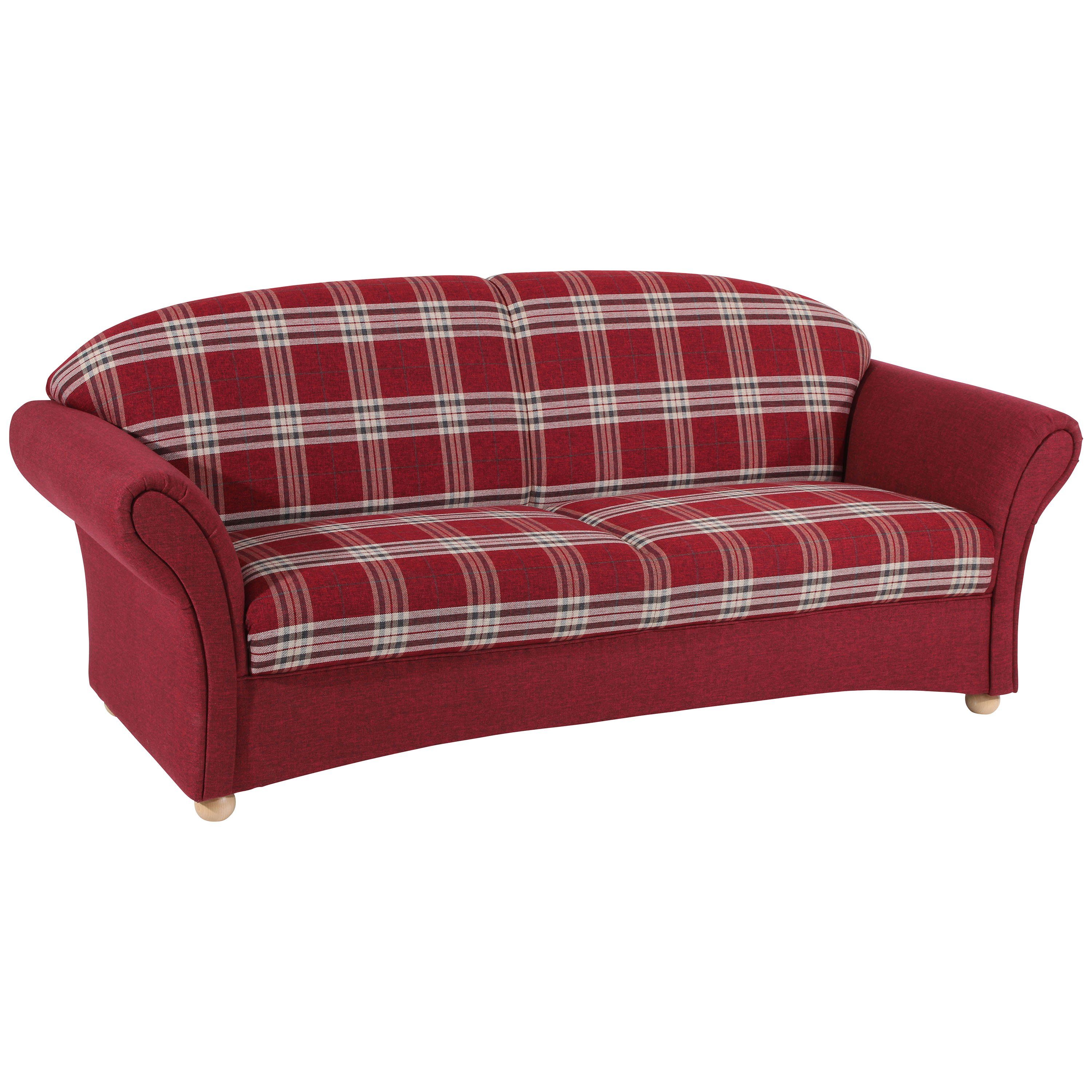 Max Winzer® 2,5-Sitzer Corona Sofa 2,5-Sitzer rot Flachgewebe, 1 Stück, Made in Germany