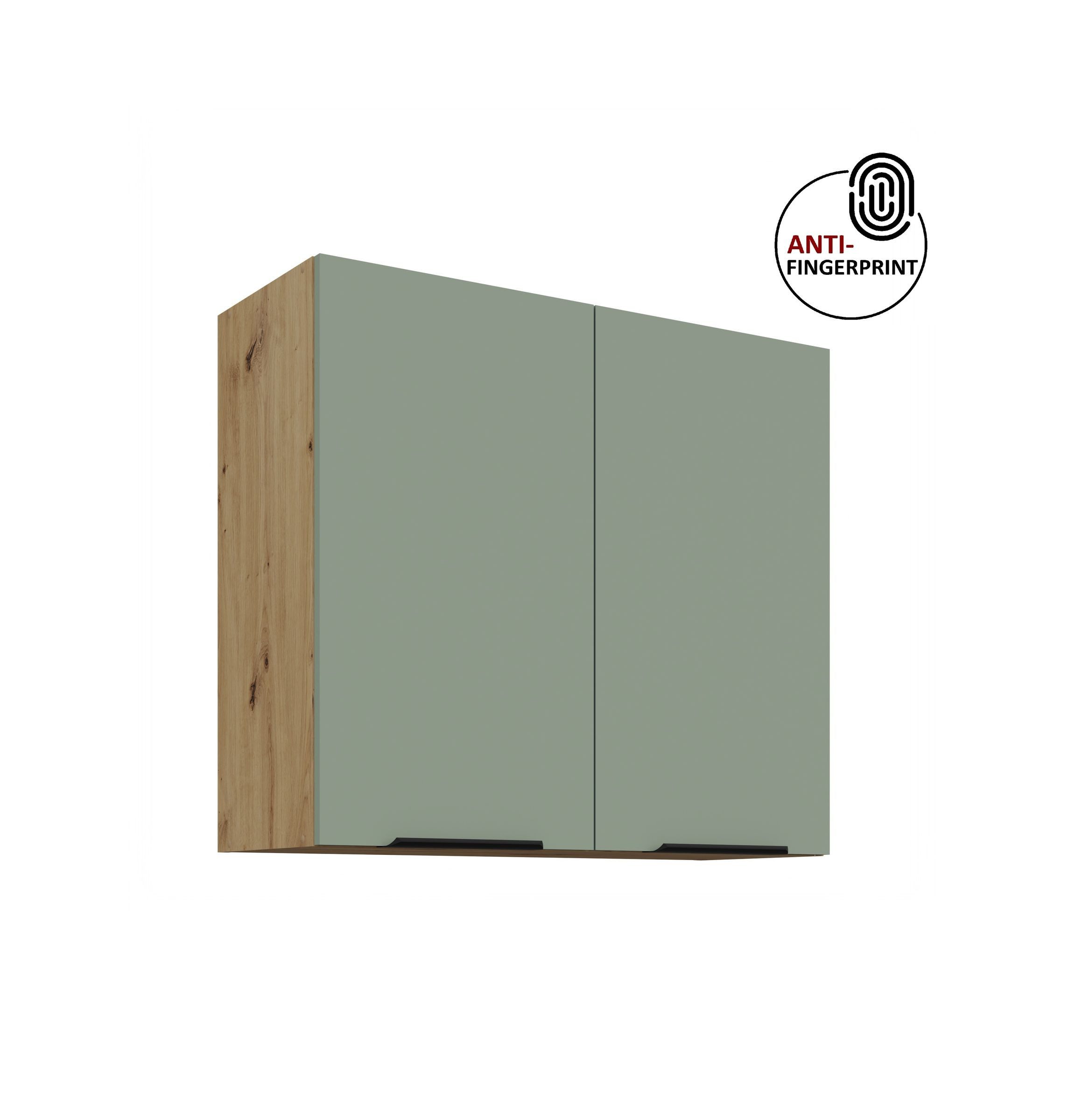 Küchen-Preisbombe Hängeschrank 80 cm Küche ARIA Aquamarin Küchenzeile Küchenblock Anti Fingerprint