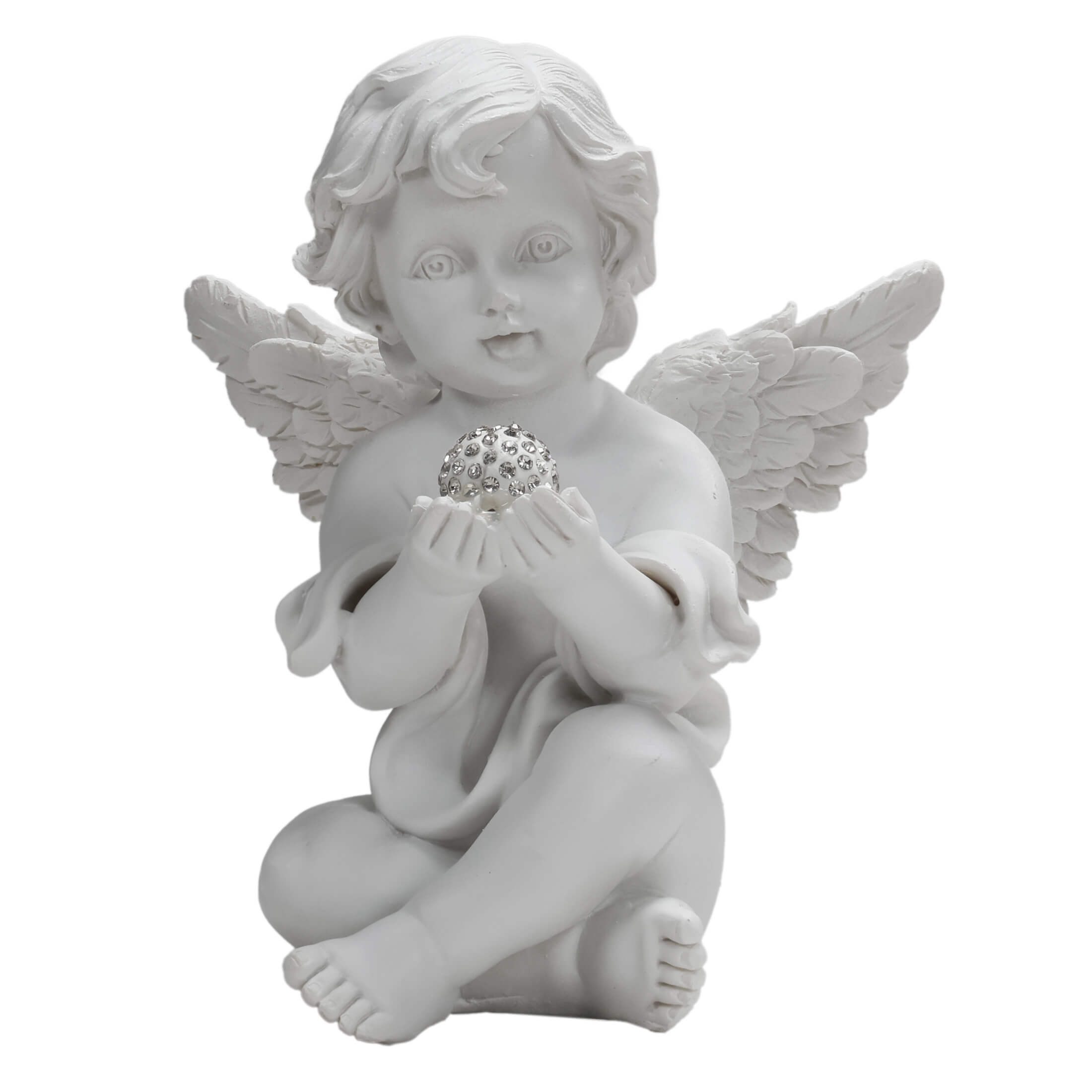 Out of the Blue Engelfigur Engelfigur, weißer Polyresin Engel mit Kristalld günstig online kaufen