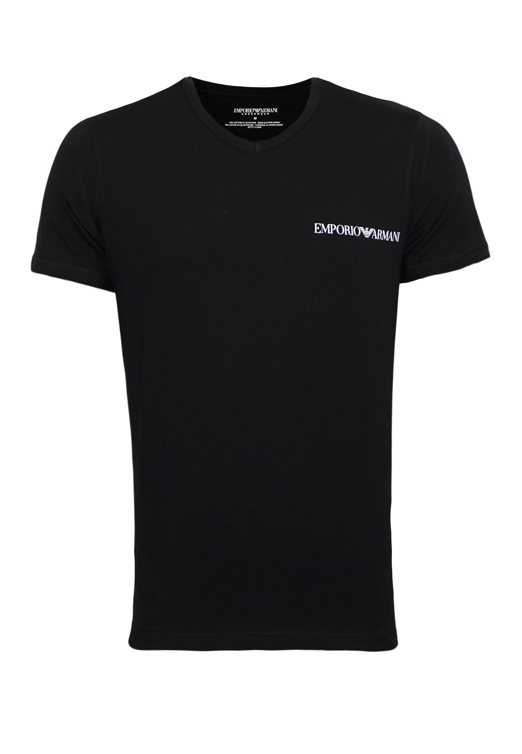 Emporio Armani (2-tlg) T-Shirts 2 T-Shirt Schwarz Pack V-Neck