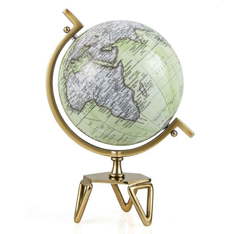 COSTWAY Globus, Antiker Globus drehbar mit Metallfuß, Ø25,5 cm x 43 cm