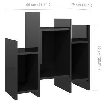 vidaXL Sideboard Regalschrank Hochglanz-Schwarz 60x26x60 cm Holzwerkstoff (1 St)