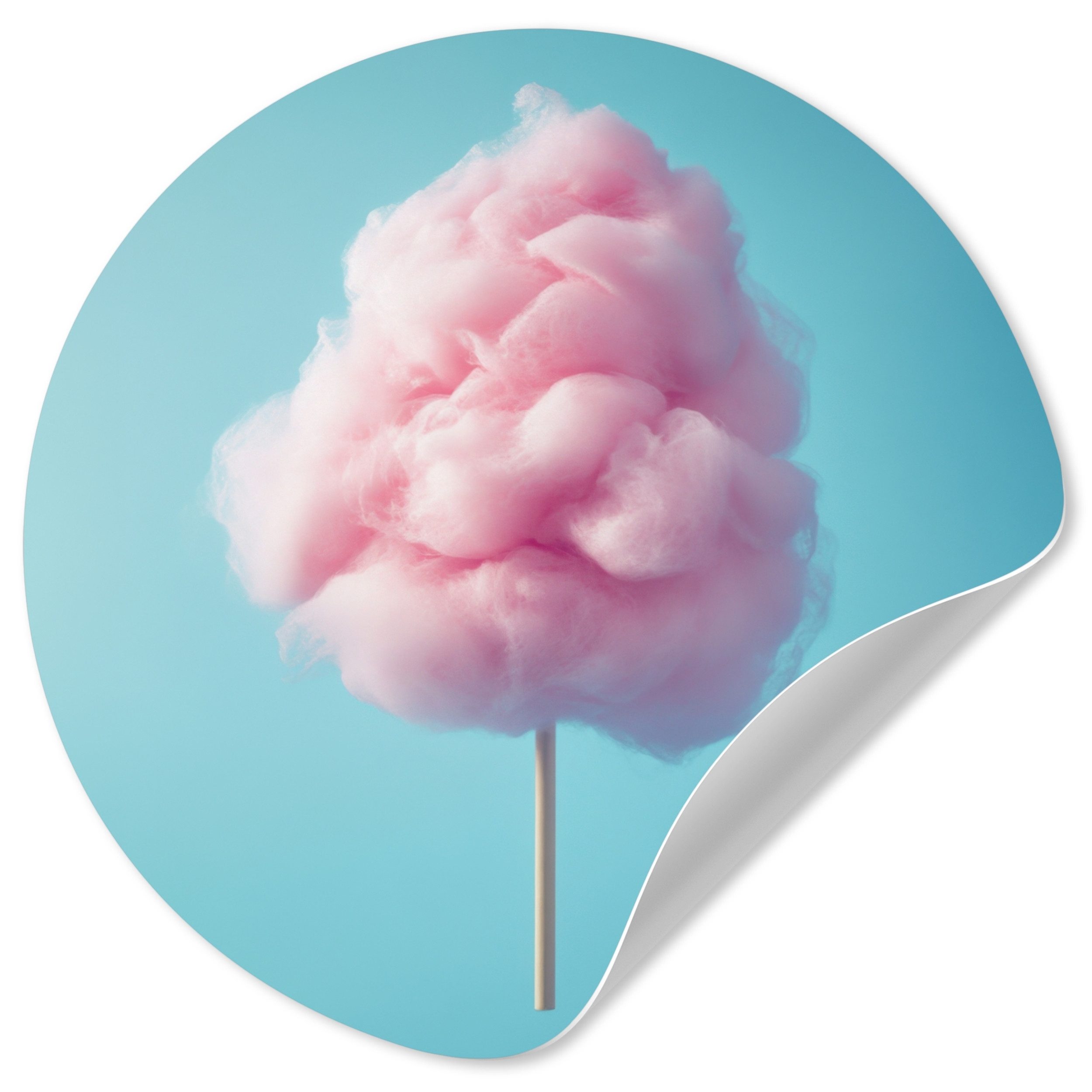 MuchoWow Wandsticker Zuckerwatte - Süßes - Bonbon (1 St), Wandtattoo Selbstklebend, Wohnzimmer Deko Aufkleber, 30x30 cm