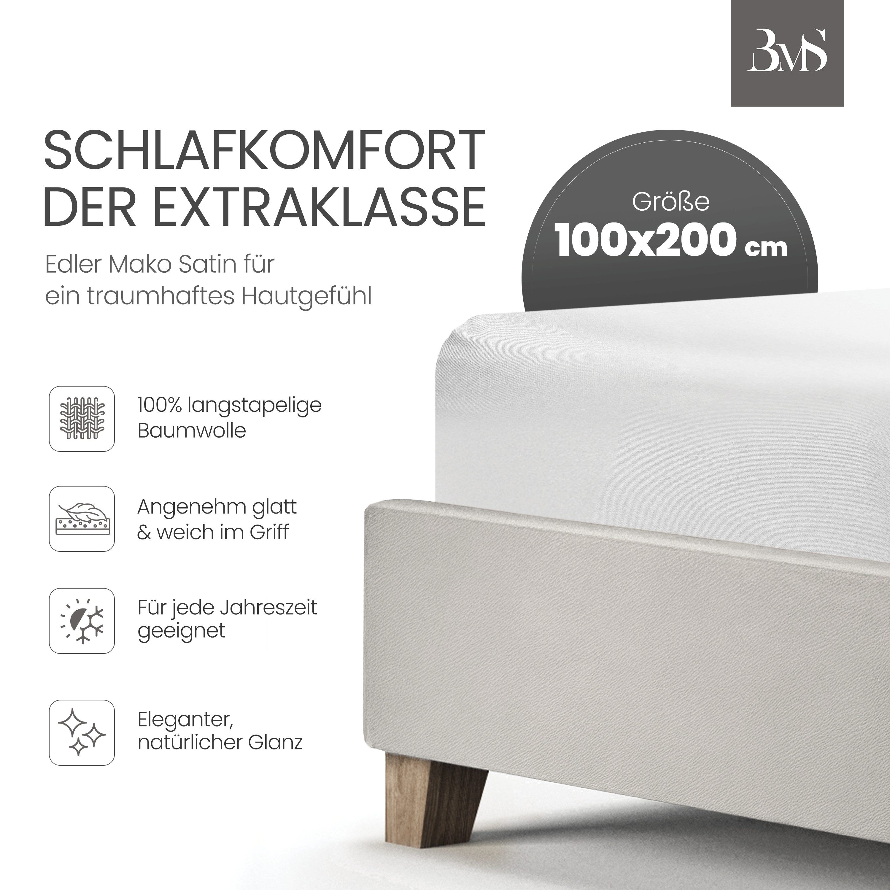 BETTWAESCHE-MIT-STIL Spannbettlaken Mako Satin Spannbettlaken, Topper 5-10 günstig online kaufen