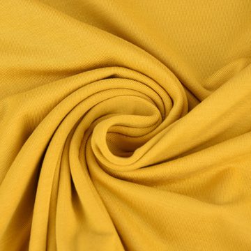 SCHÖNER LEBEN. Stoff Bekleidungsstoff Tencel Modal Jersey einfarbig senf gelb 1,45m Breite