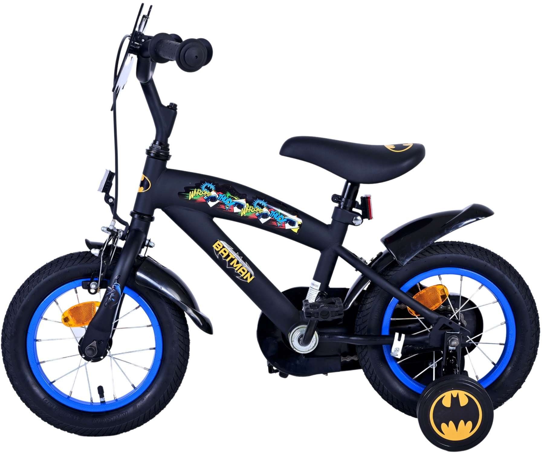 1 12 Laufrad Gang, Kinderfahrrad Kinder 12 (Jungs DC Sicherheitsgriffe), - Stützräder Batman Kinderrad Rutschfeste Zoll mit TPFSports Jungen Fahrrad Zoll, Fahrrad