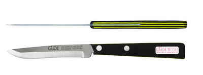 Güde Messer Solingen Allzweckmesser Universalmesser, 10 cm - Edelstahl - schwarz-gelbem Griff