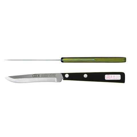 Güde Messer Solingen Allzweckmesser Universalmesser, 10 cm - Edelstahl - schwarz-gelbem Griff