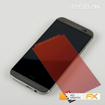 atFoliX Schutzfolie für HTC One M8 / M8s, (3 Folien), Entspiegelnd und stoßdämpfend