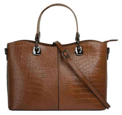 Cluty Henkeltasche, echt Leder, Made in Italy