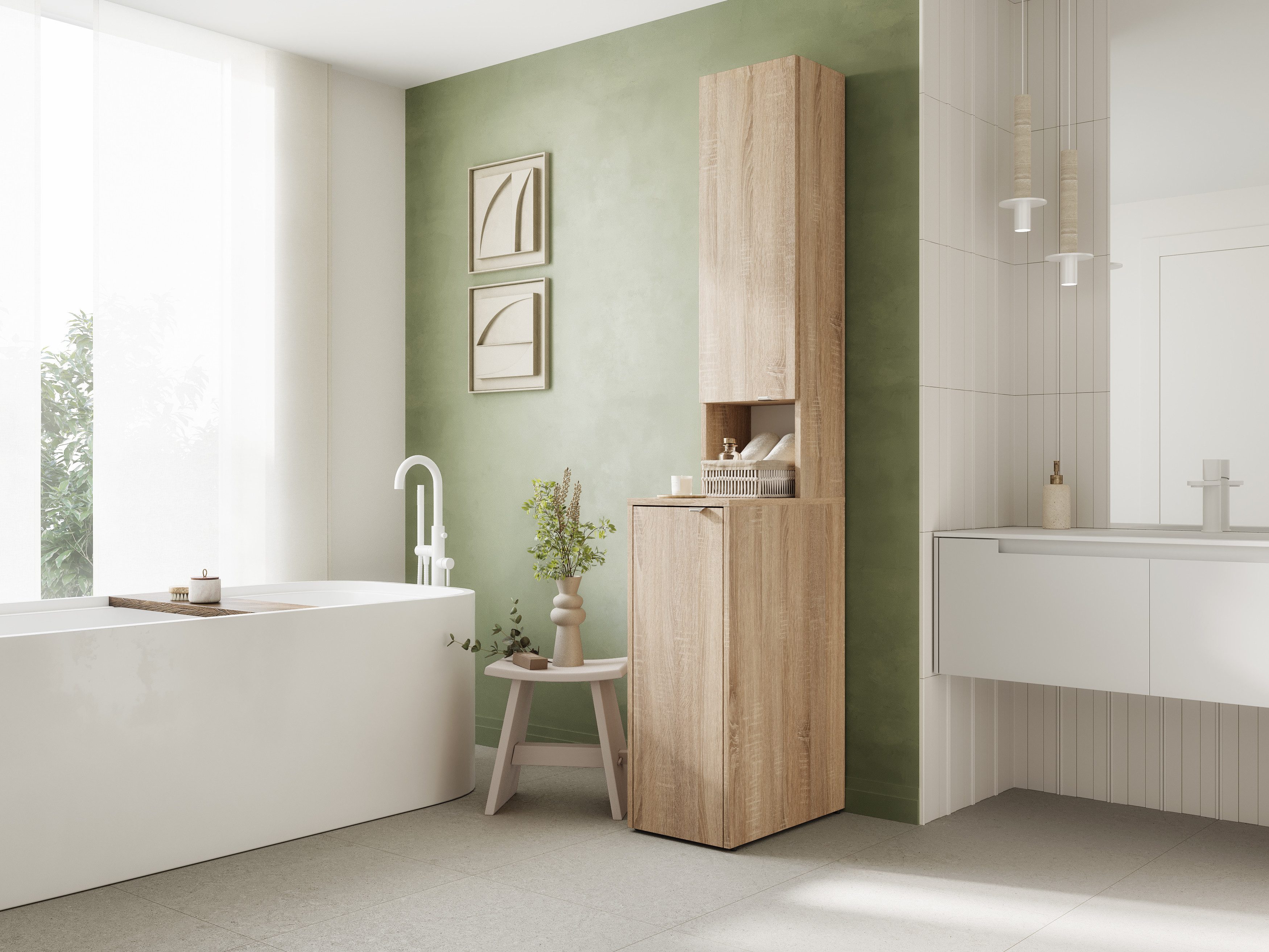 Platan Room Waschmaschinenumbauschrank Badschrank LORA Waschmaschinenschran günstig online kaufen