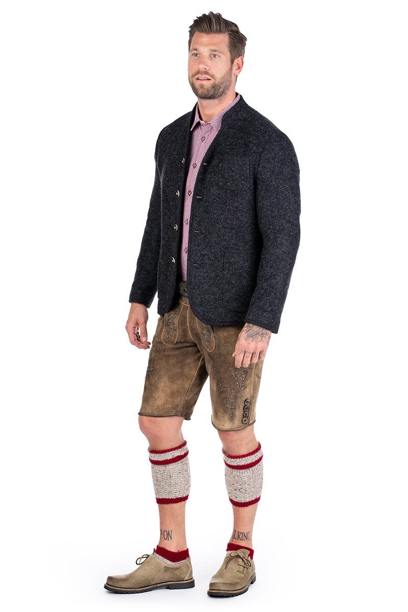 Gebr. Weis menswear Trachtenjanker Walkjanker - GREDING - anthrazit
