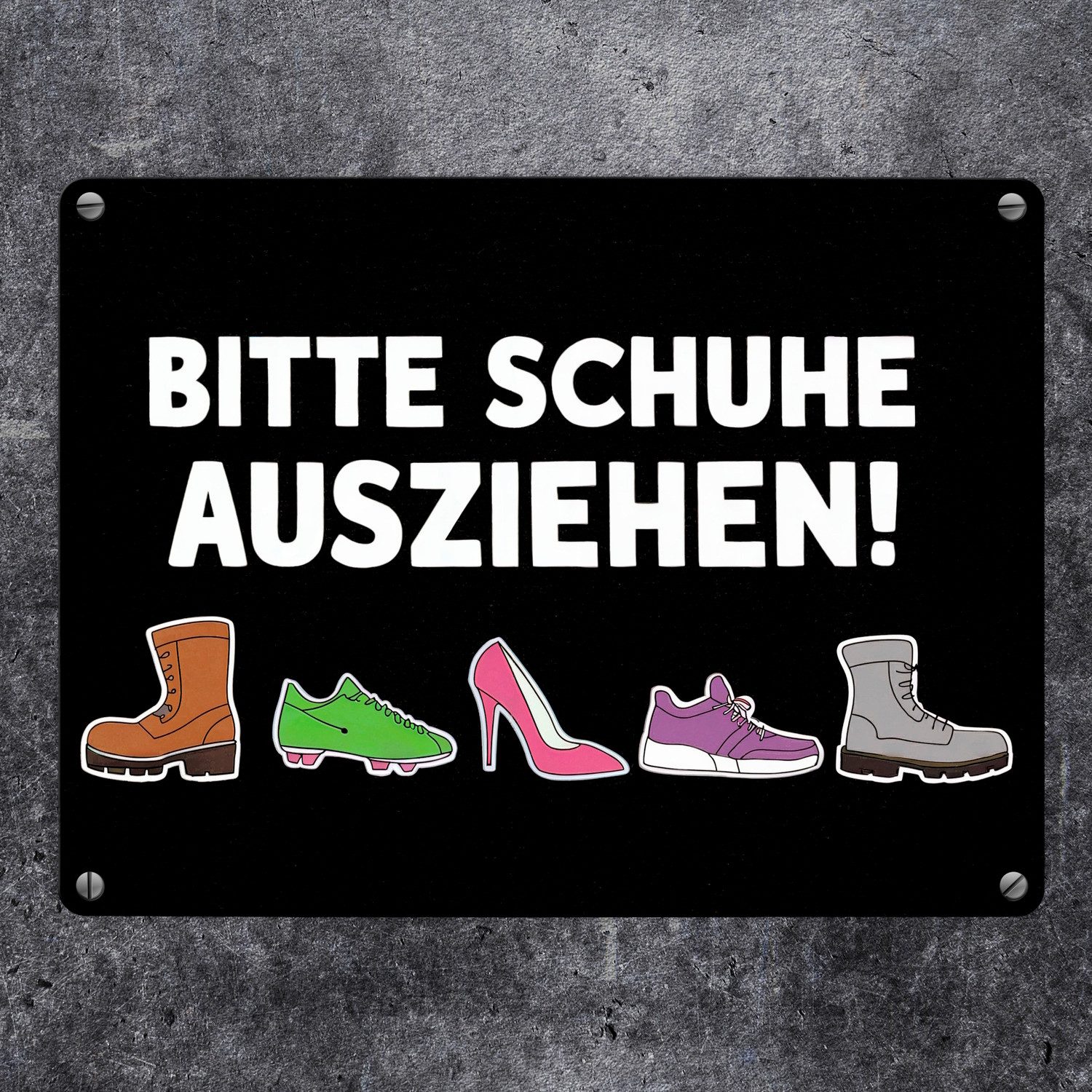 speecheese Metallschild Bitte Schuhe ausziehen Metallschild in 15x20 cm günstig online kaufen