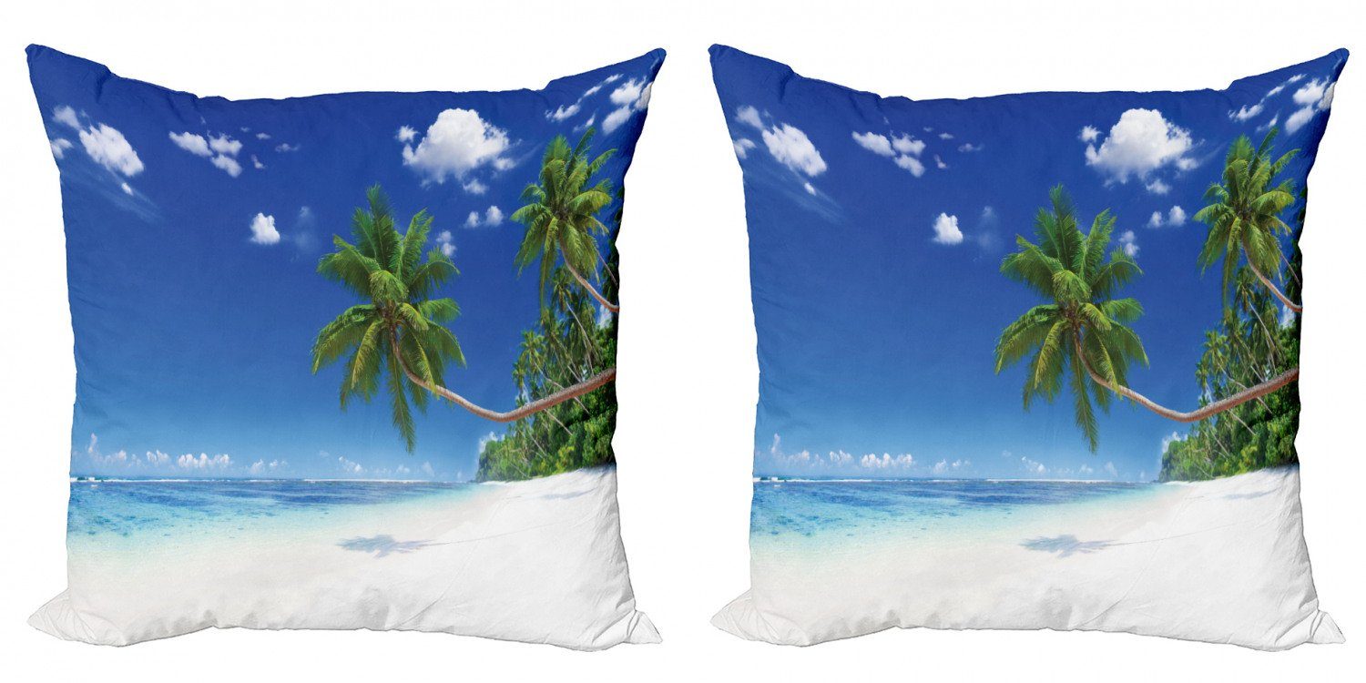 Kissenbezüge Modern Accent Doppelseitiger Digitaldruck, Abakuhaus (2 Stück), Küsten Lagoon Palm Leaf Wolken