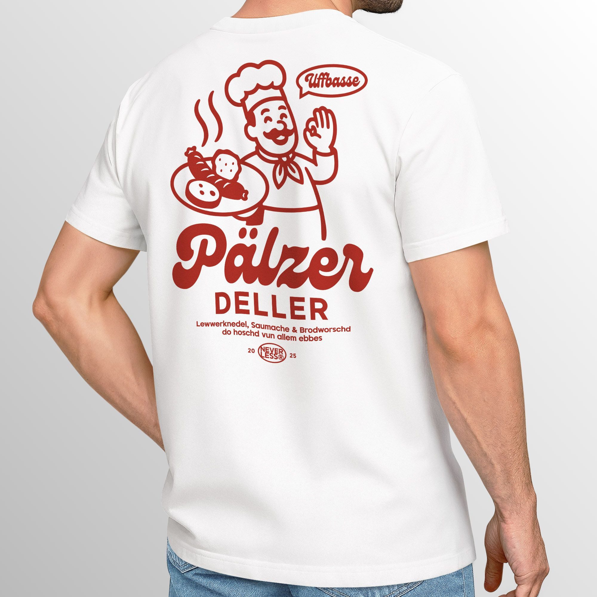 Neverless Print-Shirt Herren T-Shirt Backprint Pfalz Design Pfälzer Dialekt Spruch Lustig mit Print