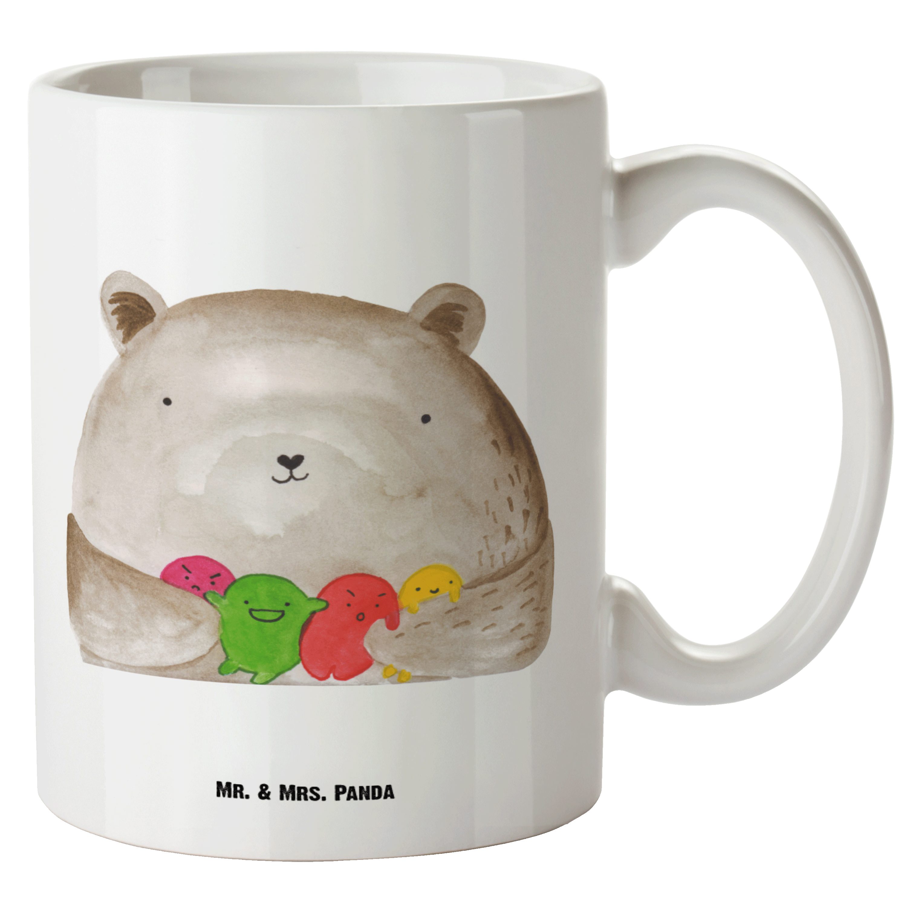 Mr. & Mrs. Panda Tasse Bär Gefühl - Weiß - Geschenk, Verrückt, Teddybär, Teddy, XL Becher, W, XL Tasse Keramik