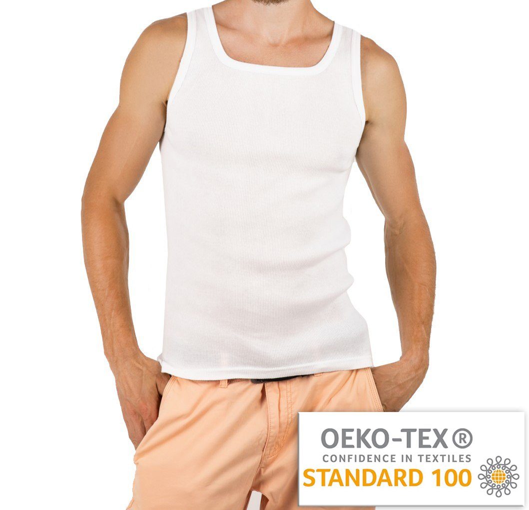 Weiß Pack 3-er Unterhemd 100% Herrenunterhemden Top-Qualität STTS Feinripp Baumwolle
