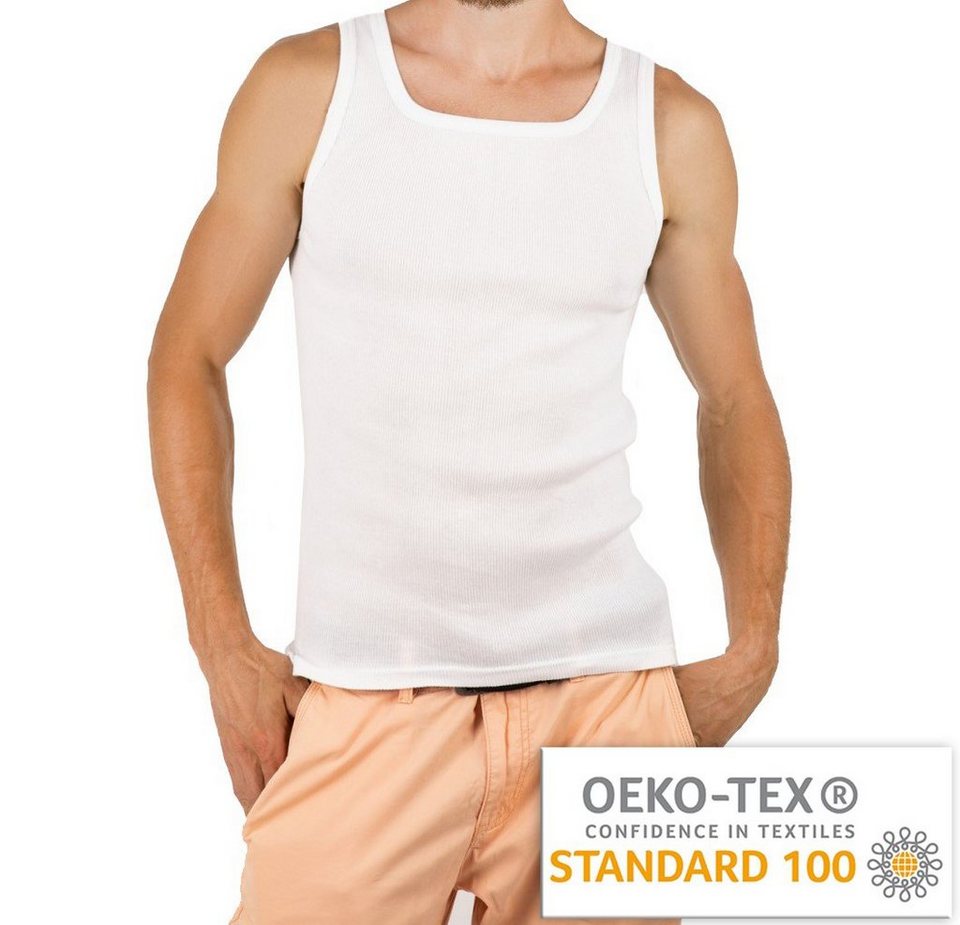 STTS Unterhemd 3-er Pack Herrenunterhemden Weiß Feinripp 100% Baumwolle Top- Qualität
