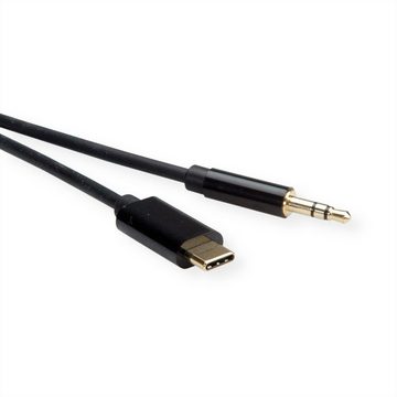 ROLINE Adapter Kabel USB Typ C - 3,5mm Audio, ST/ST Computer-Adapter USB Typ C (USB-C) Männlich (Stecker) zu Klinke 3,5 mm, 3-polig Stereo (Mini-Klinke) Männlich (Stecker), 80.0 cm