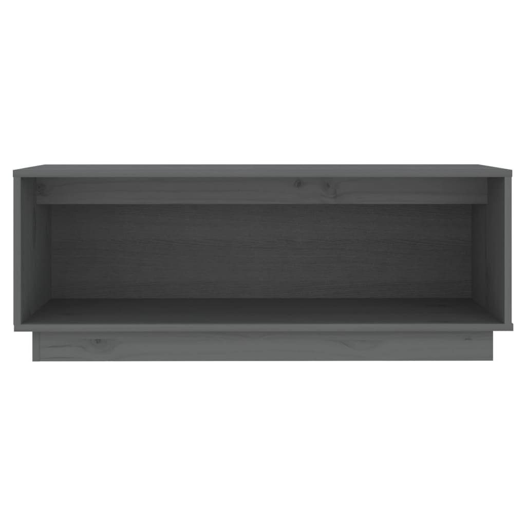 Kiefer vidaXL Grau (1-St) TV-Schrank Massivholz TV-Schrank cm 90x35x35