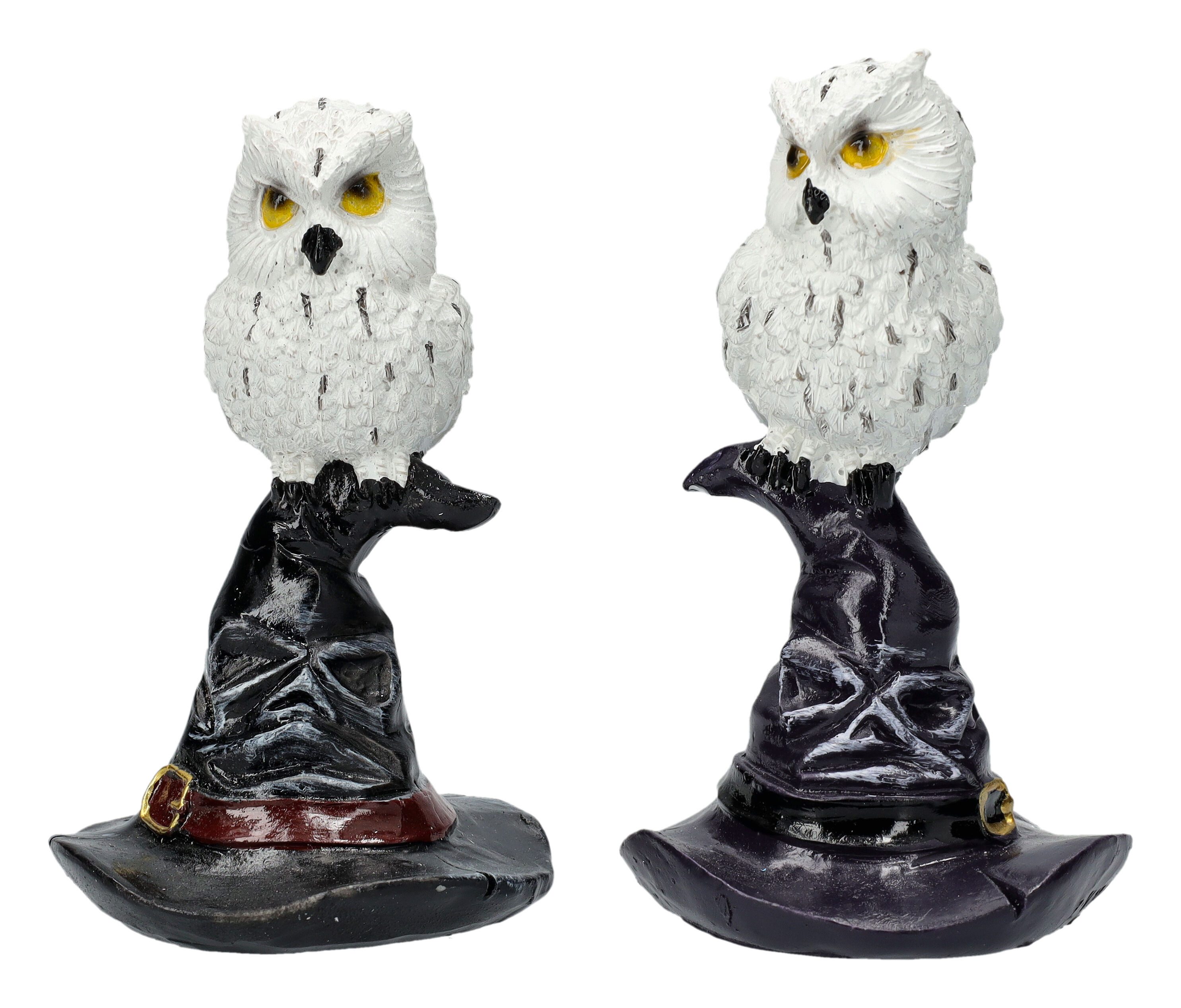 Figuren Shop GmbH Fantasy-Figur Schneeeulen Figur – Magische Eulen Dekofigur Set 2er Fantasy 10.5 cm