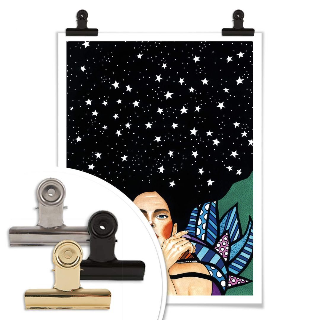 K&L Wall Art Poster Poster Hülya kraftvolles Portrait Sommer Frau am Morgen, Wohnzimmer Wandbild modern