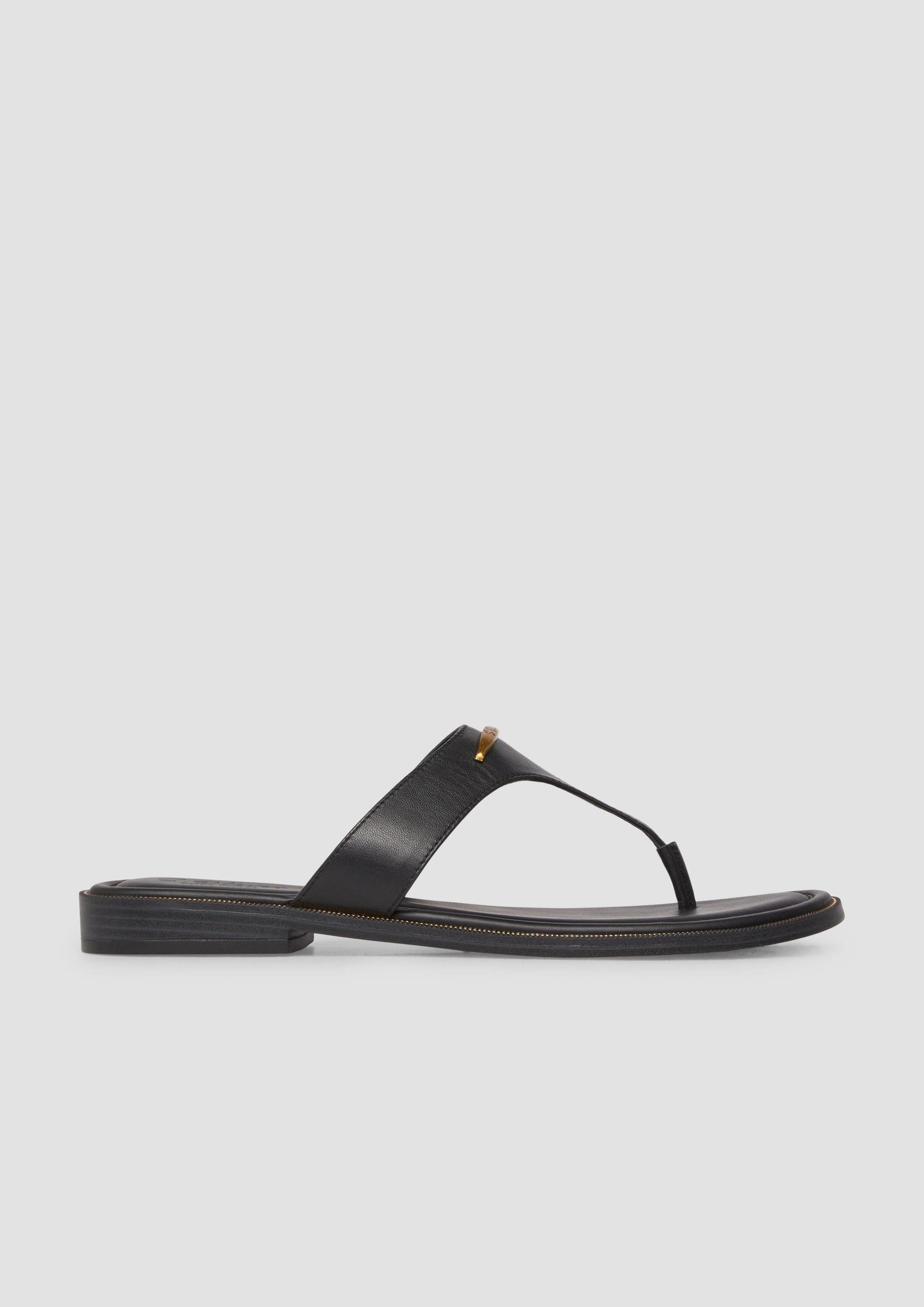 s.Oliver Sandalen Sandale Zehentrenner-Sandalen aus Leder mit dekorativem Detail